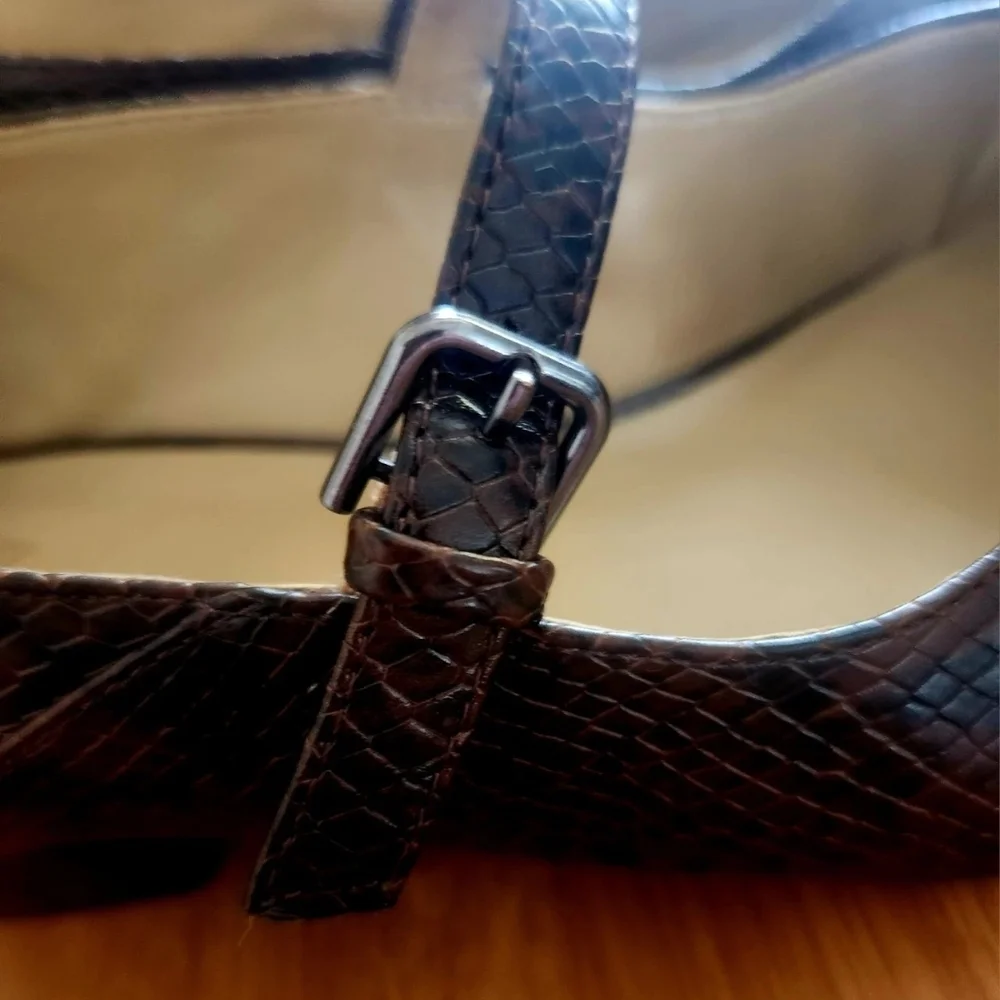 Naturalizer Florencia Mary Jane Pointed Toe Pump Lizard Print Women's Size 10 - Picture 5 of 9